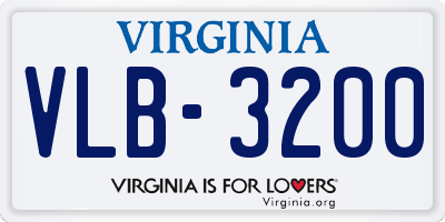 VA license plate VLB3200