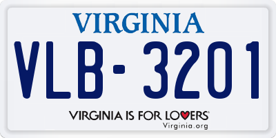 VA license plate VLB3201