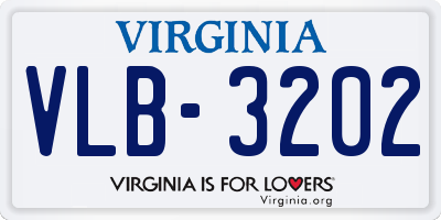 VA license plate VLB3202