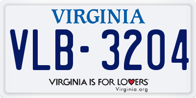 VA license plate VLB3204