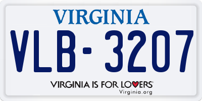 VA license plate VLB3207