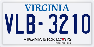 VA license plate VLB3210