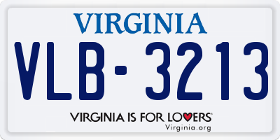 VA license plate VLB3213