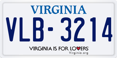 VA license plate VLB3214