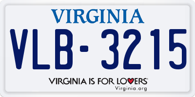 VA license plate VLB3215