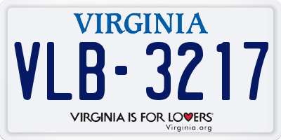 VA license plate VLB3217