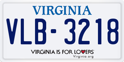 VA license plate VLB3218