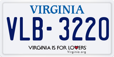 VA license plate VLB3220