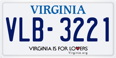 VA license plate VLB3221