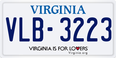 VA license plate VLB3223