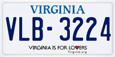 VA license plate VLB3224