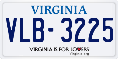 VA license plate VLB3225