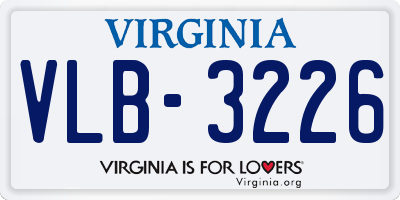 VA license plate VLB3226
