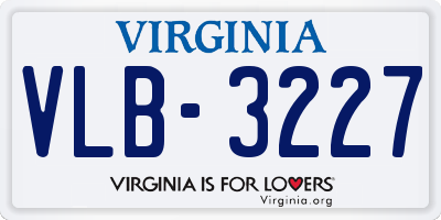 VA license plate VLB3227