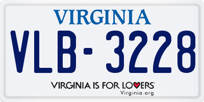 VA license plate VLB3228