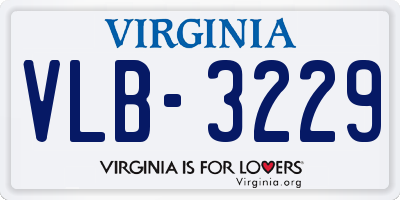 VA license plate VLB3229