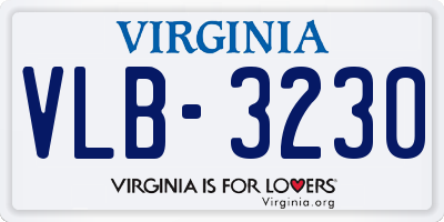 VA license plate VLB3230