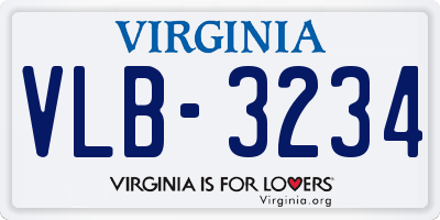 VA license plate VLB3234