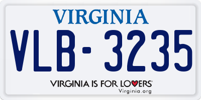 VA license plate VLB3235