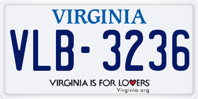 VA license plate VLB3236