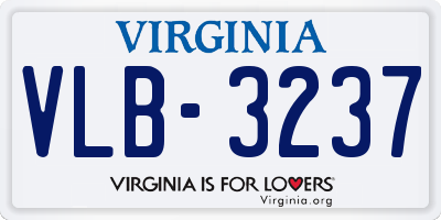VA license plate VLB3237