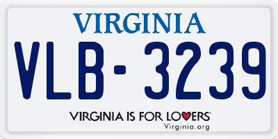 VA license plate VLB3239