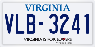 VA license plate VLB3241