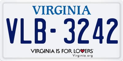 VA license plate VLB3242