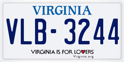 VA license plate VLB3244