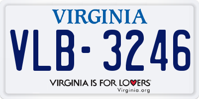 VA license plate VLB3246