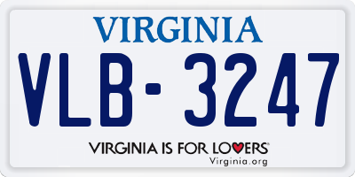 VA license plate VLB3247