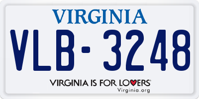 VA license plate VLB3248
