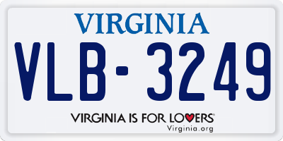 VA license plate VLB3249
