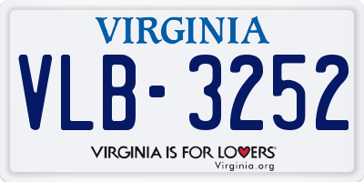 VA license plate VLB3252