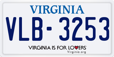 VA license plate VLB3253