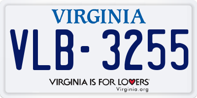 VA license plate VLB3255