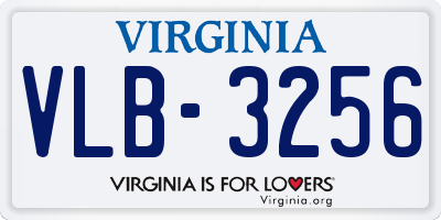 VA license plate VLB3256