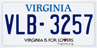 VA license plate VLB3257