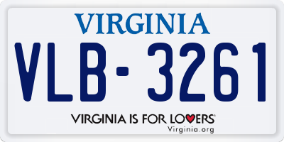 VA license plate VLB3261