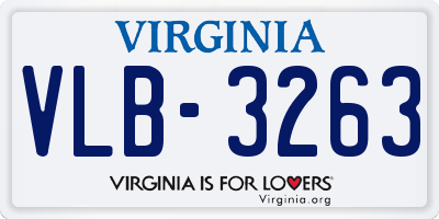 VA license plate VLB3263