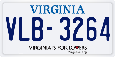 VA license plate VLB3264
