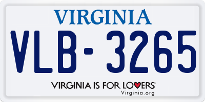 VA license plate VLB3265