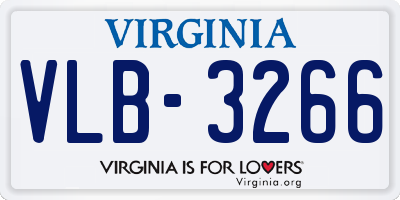 VA license plate VLB3266