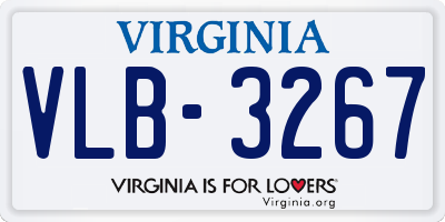 VA license plate VLB3267