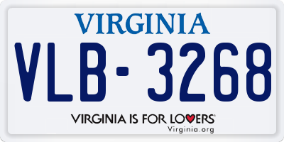 VA license plate VLB3268