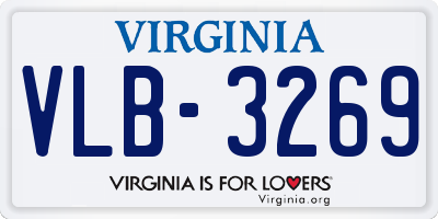 VA license plate VLB3269