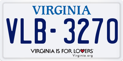 VA license plate VLB3270