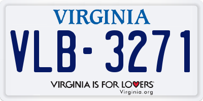 VA license plate VLB3271