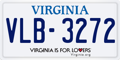 VA license plate VLB3272