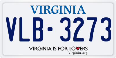 VA license plate VLB3273